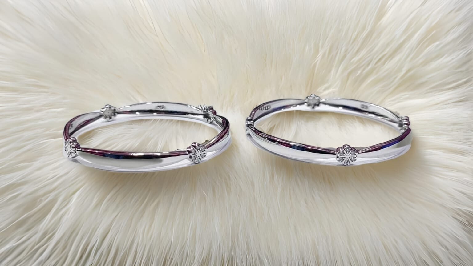 Rhodium bangles